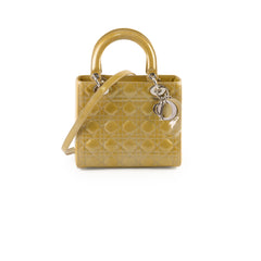 Christian Dior Lady Dior Medium Patent Gold