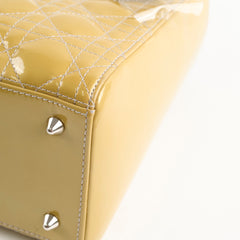 Christian Dior Lady Dior Medium Patent Gold