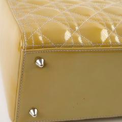 Christian Dior Lady Dior Medium Patent Gold