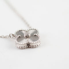 Van Cleef & Arpels White Gold 18k Guilloche Necklace