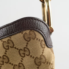 Gucci GG Canvas Bamboo Shoulder Bag Brown