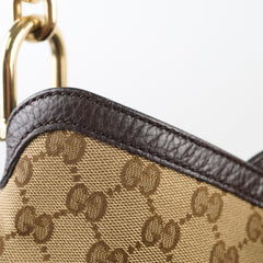 Gucci GG Canvas Bamboo Shoulder Bag Brown