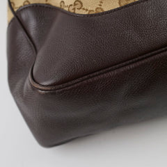 Gucci GG Canvas Bamboo Shoulder Bag Brown
