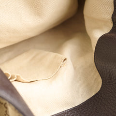 Gucci GG Canvas Bamboo Shoulder Bag Brown