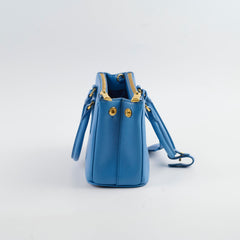 Prada Mini Galleria Blue Tote