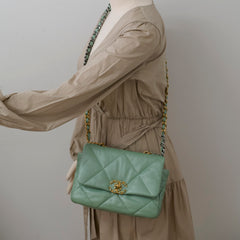 Chanel Small 19 Iridescent Green Microchipped