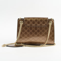 Gucci Patent Brown Chain Shoulder Bag