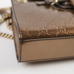Gucci Patent Brown Chain Shoulder Bag
