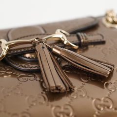 Gucci Patent Brown Chain Shoulder Bag