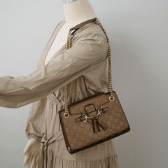Gucci Patent Brown Chain Shoulder Bag