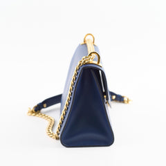 Prada Monochrome Saffiano Shoulder Bag Blue