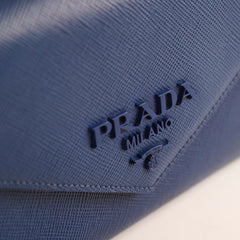 Prada Monochrome Saffiano Shoulder Bag Blue