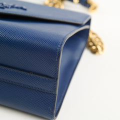 Prada Monochrome Saffiano Shoulder Bag Blue