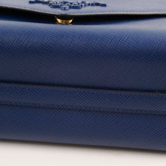 Prada Monochrome Saffiano Shoulder Bag Blue