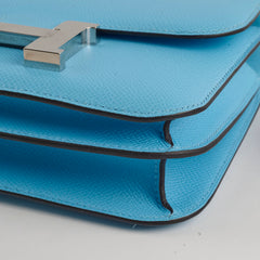Hermes Mini Constance Epsom Bleu Celeste B Stamp 2023