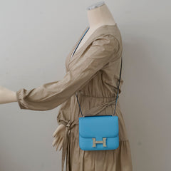 Hermes Mini Constance Epsom Bleu Celeste B Stamp 2023