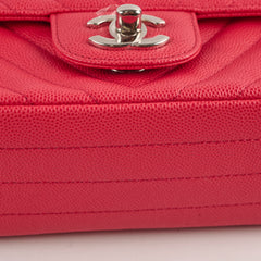 Chanel Mini Rectangular Caviar Coral