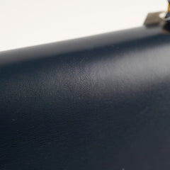 Hermes Kelly 28 Blue Indigo Box Circle X Stamp