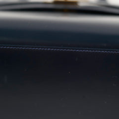 Hermes Kelly 28 Blue Indigo Box Circle X Stamp