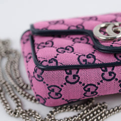 Gucci Supermini Canvas Marmont Pink