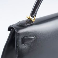 Hermes Kelly 28 Black Box Square D Stamp