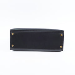 Hermes Kelly 28 Black Box Square D Stamp