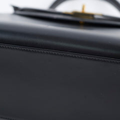 Hermes Kelly 28 Black Box Square D Stamp