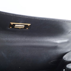 Hermes Kelly 28 Black Box Square D Stamp