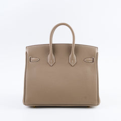 Hermes Birkin 25 Togo Etoupe W Stamp
