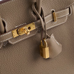 Hermes Birkin 25 Togo Etoupe W Stamp