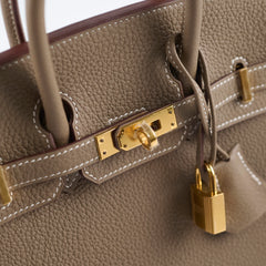 Hermes Birkin 25 Togo Etoupe W Stamp
