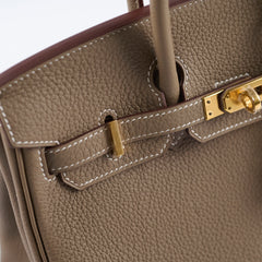 Hermes Birkin 25 Togo Etoupe W Stamp