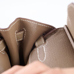 Hermes Birkin 25 Togo Etoupe W Stamp