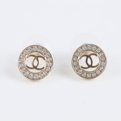 Chanel Round CC Crystal Earrings Costume Jewellery