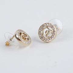 Chanel Round CC Crystal Earrings Costume Jewellery