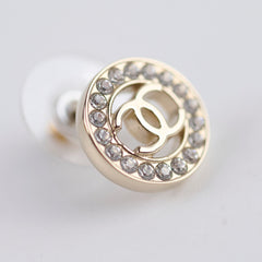 Chanel Round CC Crystal Earrings Costume Jewellery