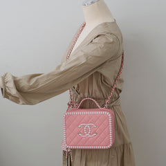 Chanel Vanity Pink Stripe Caviar (2018)