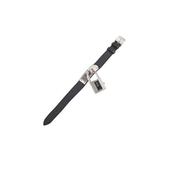 Hermes Kelly Watch Bracelet Black/Silver Espom