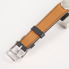 Hermes Kelly Watch Bracelet Black/Silver Espom