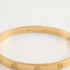 Cartier Love Bracelet Yellow Gold Size 19