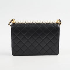 Chanel Seasonal Pearl Flap Bag Black