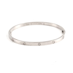 Cartier Small Model Love Bracelet White Gold Size 18