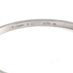 Cartier Small Model Love Bracelet White Gold Size 18