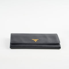 Prada Saffiano Wallet On Chain Black