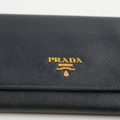Prada Saffiano Wallet On Chain Black