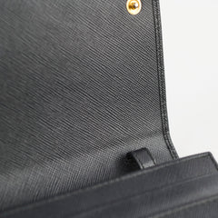 Prada Saffiano Wallet On Chain Black