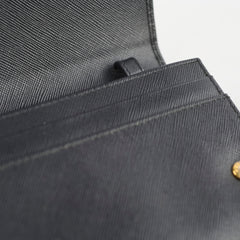 Prada Saffiano Wallet On Chain Black