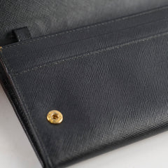 Prada Saffiano Wallet On Chain Black