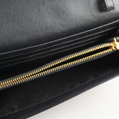 Prada Saffiano Wallet On Chain Black