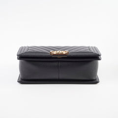 Chanel Boy Old Medium Chevron Caviar Black